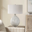 Clary - Horizontally Striped Table Lamp - Gray / White - Uttermost - Table Lamps - Elite Enclave Home
