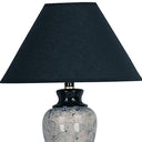 13" Ceramic Bedside Table Lamp With Black Shade - Black