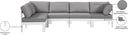 Nizuc - Outdoor Patio 5 Piece Modular Sectional With White Frame - Meridian Furniture - Stationary Sectionals- Elite Enclave Home