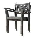 Distressed Stacking Armchairs (Set of 2) - Dark Gray