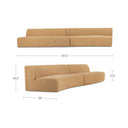 Naomi - 2 Piece Wave Modular Sectional - Golden Yellow - Moe's Home Collection - Stationary Sectionals - Elite Enclave Home