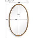 Ellis - Beaded Oval Mirror - Brass