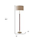 Traditional Shaped Floor Lamp With Drum Shade - Brown - HomeRoots - Floor Lamps - Elite Enclave Home