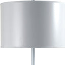 Metal Table Lamp With White Classic Drum Shade - White