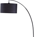 Sleek Arc Floor Lamp With Black Drum Shade - Black - HomeRoots - Floor Lamps - Elite Enclave Home