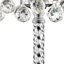 Chic Tall Table Lamp With Crystal Accents And Silver Shade - Silver