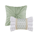 Caralie - 5 Piece Full Seersucker Comforter Set With Throw Pillows - Green