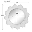 Sea Coral - Round Mirror - White