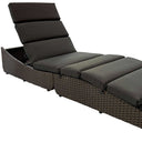 79" Faux Wicker Cushions Chaise Lounge - Dark Gray