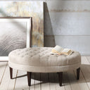 Martin - Surfboard Tufted Ottoman - Linen - Madison Park - Upholstered Ottomans - Elite Enclave Home