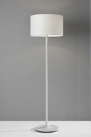 Metal Floor Lamp With White Drum Shade - White - HomeRoots - Floor Lamps - Elite Enclave Home