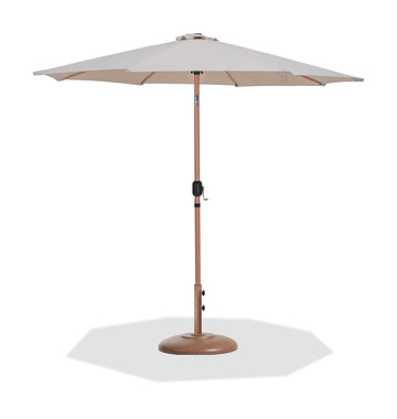 Fiji - Aluminum Patio Umbrella With Round Teak Base