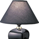 Ceramic Bedside Table Lamp With Black Shade - Black