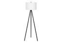 Floor Lamp With Cream Drum Shade - Matte Black - HomeRoots - Floor Lamps - Elite Enclave Home