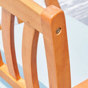 35" Eucalyptus Slat Wood Outdoor Accent Chair With Aqua Cushion - Natural