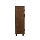 Serena – Glass Cabinet with Doors, Pewter Finish – Brown / Taupe - Chapel Hill - Accent Cabinets - Elite Enclave Home