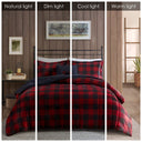 Alton - King Down Alternative Comforter Set - Red / Black Buffalo Check