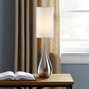 Metal Teardrop Table Lamp - Brushed Steel - HomeRoots - Table Lamps - Elite Enclave Home