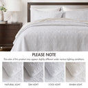 Quebec - King Reversible Coverlet Set - White
