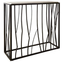 Reed - Travertine Console Table - Black & Light Brown