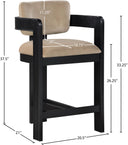 Sacha - Velvet Stool With Black Base - Meridian Furniture - Counter Height (24" - 27") - Elite Enclave Home