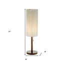 Solid Wood Standard Table Lamp With Beige Shade - Walnut - HomeRoots - Table Lamps - Elite Enclave Home
