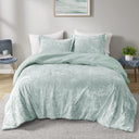 Mira - 3 Piece Full/Queen Crushed Velvet Sherpa Reversible Comforter Set - Aqua - Intelligent Design - Comforters & Sets - Elite Enclave Home