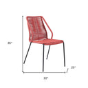 22" Metal Outdoor Dining Chair (Set of 2) - Red