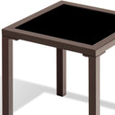 16" Square Glass Outdoor Side Table - Black