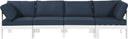 Nizuc - Outdoor Patio 4 Seat Modular Sofa With White Frame - Meridian Furniture - Stationary Sectionals- Elite Enclave Home