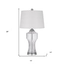 Glass Table Lamp With Empire Shade - Clear White