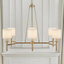 Elegenza - 6-Light Chandelier With Fabric Drum Shades - Antique Gold