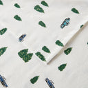 Flannel - 4 Piece Queen Sheet Set - Green Trees & Trucks