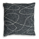 Uttermost Loopy Loop Outdoor Pillow – Onyx ground with sandy abstract loops in Sunbrella fabric