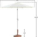 Fiji - Aluminum Patio Umbrella With Round Teak And White Base