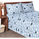 Flannel - California King Sheet Set - Blue Sheep