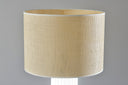 Ceramic Cylinder Table Lamp With Beige Drum Shade - White - HomeRoots - Table Lamps - Elite Enclave Home