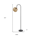 Traditional Shaped Floor Lamp With Brown Globe Shade - Black - HomeRoots - Floor Lamps - Elite Enclave Home