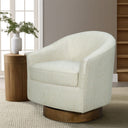 Ashton - Upholstered Swivel Chair With Wood Base - Cream - Madison Park - Swivel Chairs - Elite Enclave Home