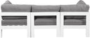 Nizuc - Outdoor Patio 3 Seat Modular Sofa With White Frame - Meridian Furniture - Stationary Sectionals- Elite Enclave Home