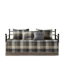 Ridge - 6 Piece Reversible Plaid Daybed Cover Set - Neutral