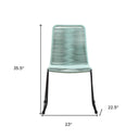 23" Metal Outdoor Dining Chair (Set of 2) - Light Blue