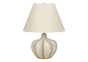 Round Table Lamp With Cream Empire Shade - Cream - HomeRoots - Table Lamps - Elite Enclave Home
