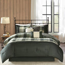 Ridge - Queen 7 Piece Herringbone Comforter Set - Gray