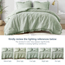 Phoebe - Full/Queen Diamond Quilted Ruffle Edge Comforter Set - Sage