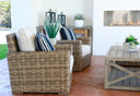 Havana - Club Chair, With Self Welt - Canvas Flax / Dark Brown