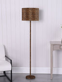 Metal Bedside Table Lamp With Orange And Black Drum Shade - Orange And Black