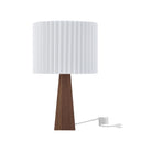 20" Solid Wood USB Table Lamp With Ivory Drum Shade - Ivory