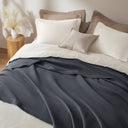 Waffle Weave - Full/Queen Cotton Blanket - Dark Gray - Madison Park - Blankets - Elite Enclave Home