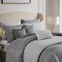 Royce - 10 Piece King Luxury Comforter Set - Gray
